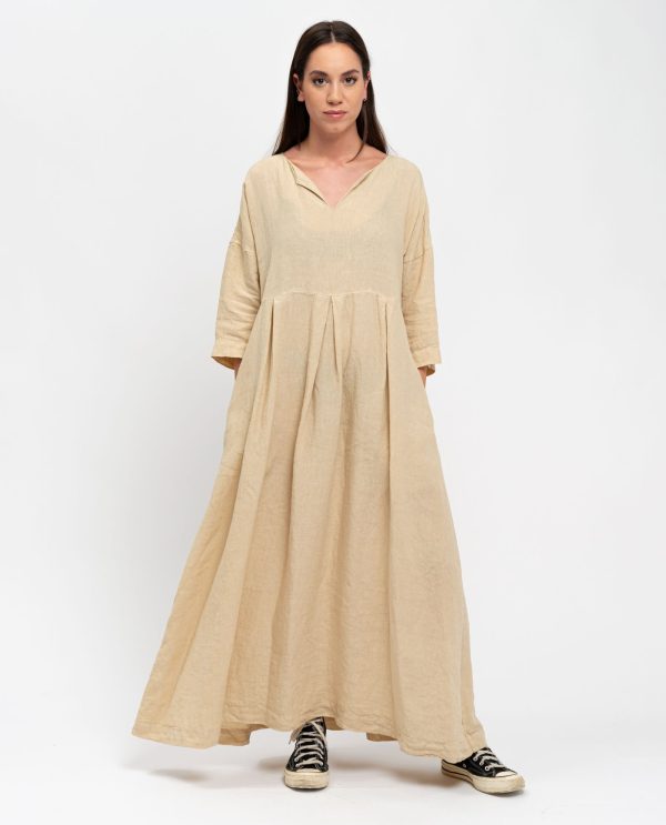Abito taglio lino DD25204 25pe16beige