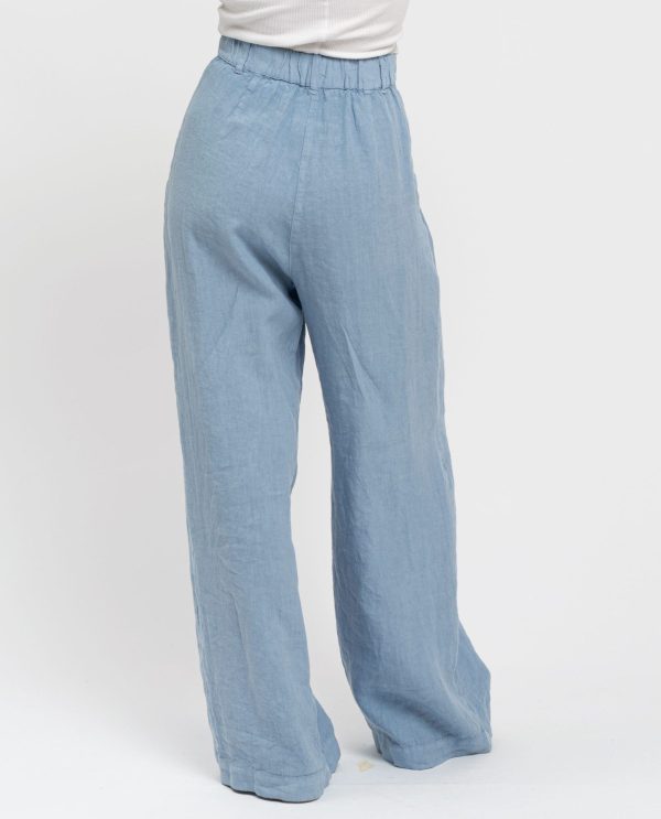 Pantalone lungo lino DD25255 25pe14zucchero - immagine 4