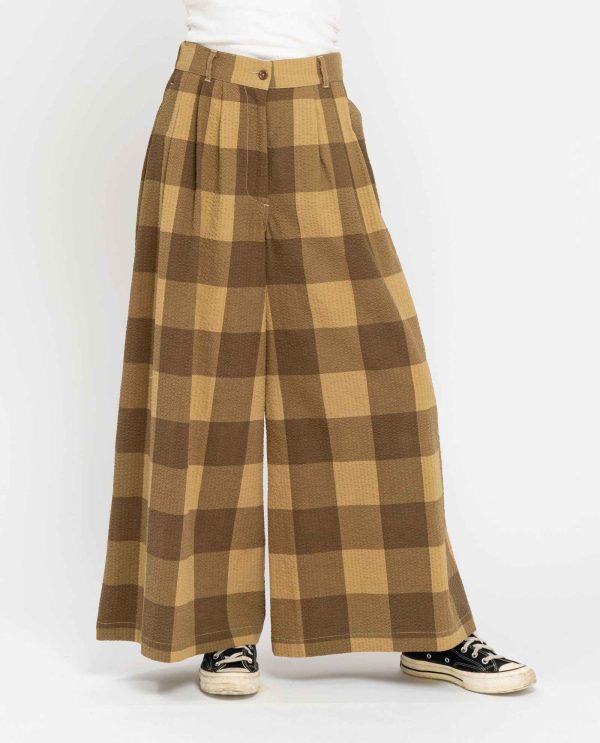 Pantalone tre pinces maxi quadro DD25257 QUADRO 25pe17avana - immagine 3