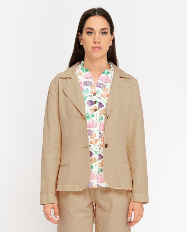 Giacca 2 bottoni linard DD25264 25pe17avana