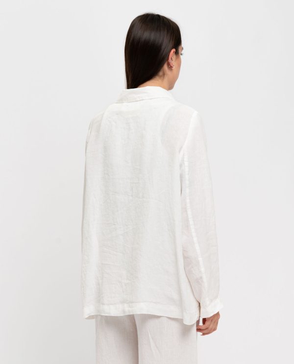 Giacca svasata lino DD25267 20PE.001BIANCO - immagine 4