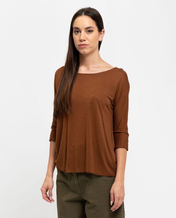 Kimono jersey lino DD25275 25pe15marrone - immagine 3