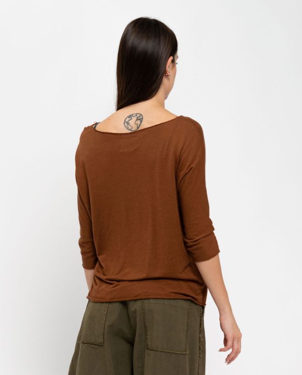 Kimono jersey lino DD25275 25pe15marrone - immagine 4