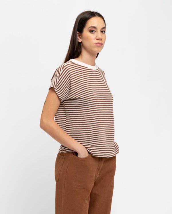 Tshirt j-lino riga DD25276 RIGATO FAWN - immagine 3