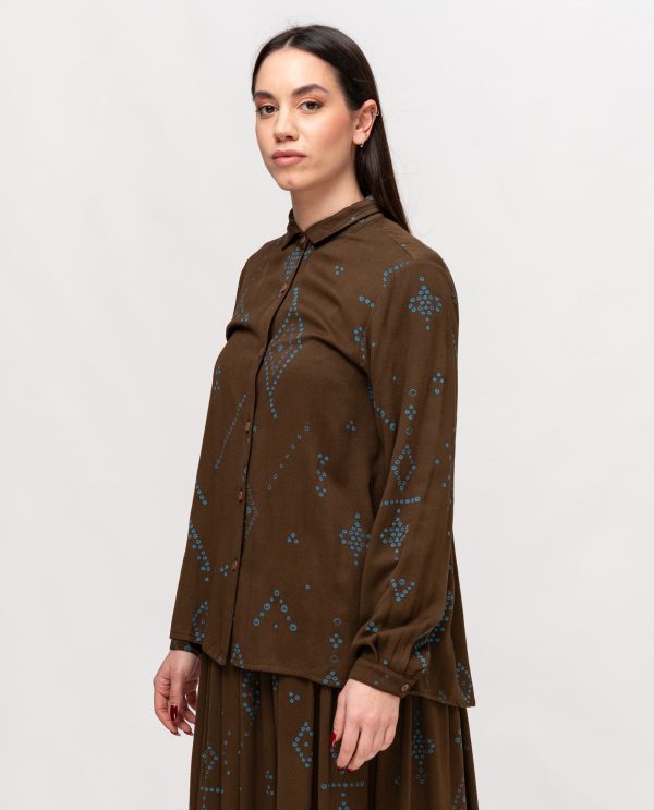 Camicia panterone ricamo DD25304 FANTASIA 23AI-66CACAO - Image 4