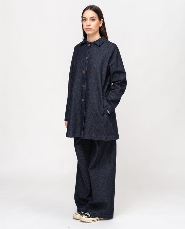 Giacca lunga denim pianeta DD25311 SCURO - immagine 3