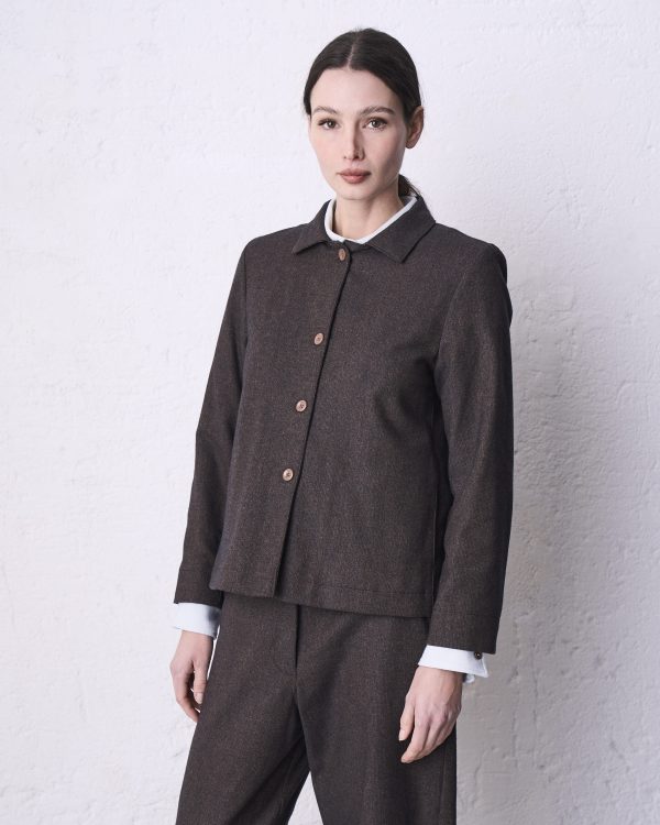 Giacca svasata 4 bottoni casper DD26409 MURE Cacao - immagine 3