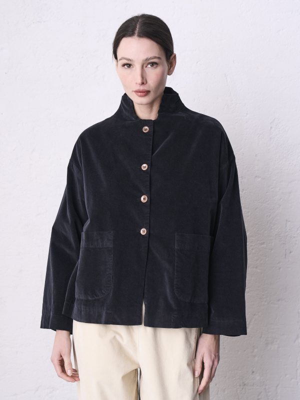 Giacca collo velvet DD26410 SILEA Nero