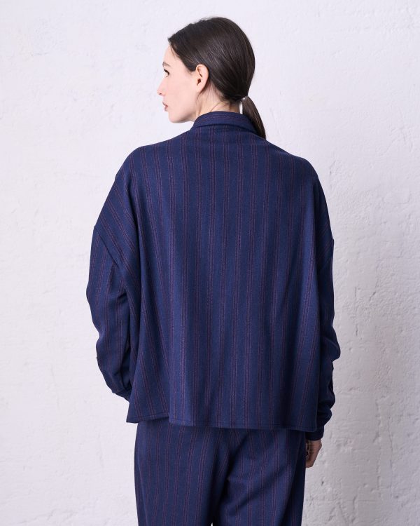 Giacca/camicia gessato DD26427 TANAI Blu - immagine 3