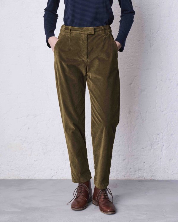 Pantalone cinturino velvet DD26431 GIARA Militare