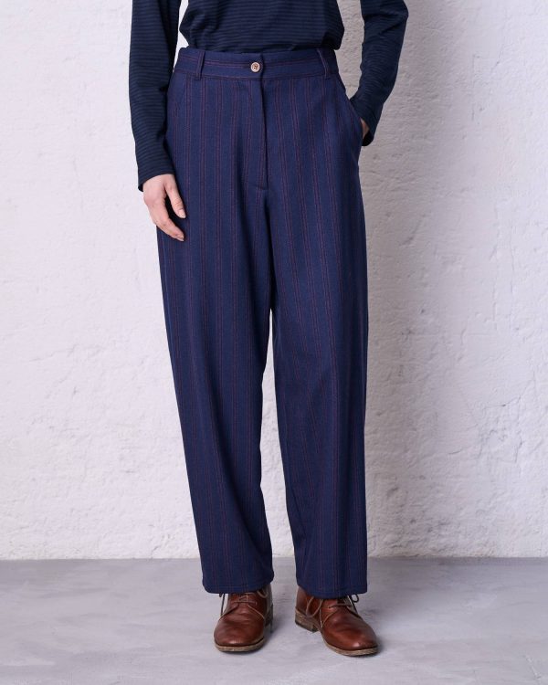 Pantalone gessato DD26453 ILLASI Blu
