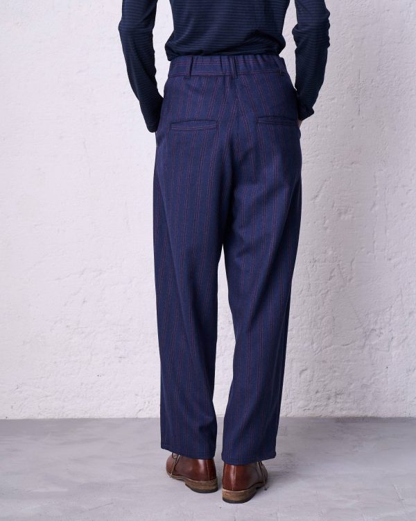 Pantalone gessato DD26453 ILLASI Blu - immagine 3