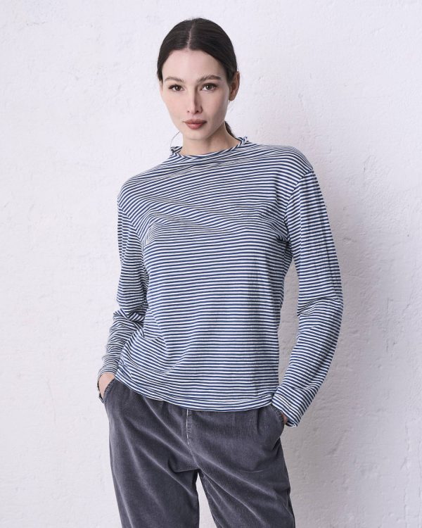 Maglia collo JLana rigata DD26468 DESE Burro