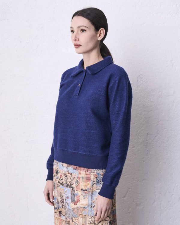 Polo lana bamboo DD26474 BREDA Blu - immagine 2