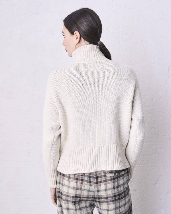 Maglia collo alto lana DD26491 COLLE Burro - immagine 3