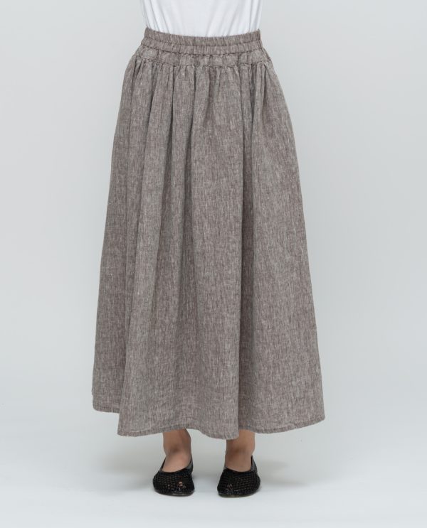 Gonna lunga lino tropical DD26715 Caffe