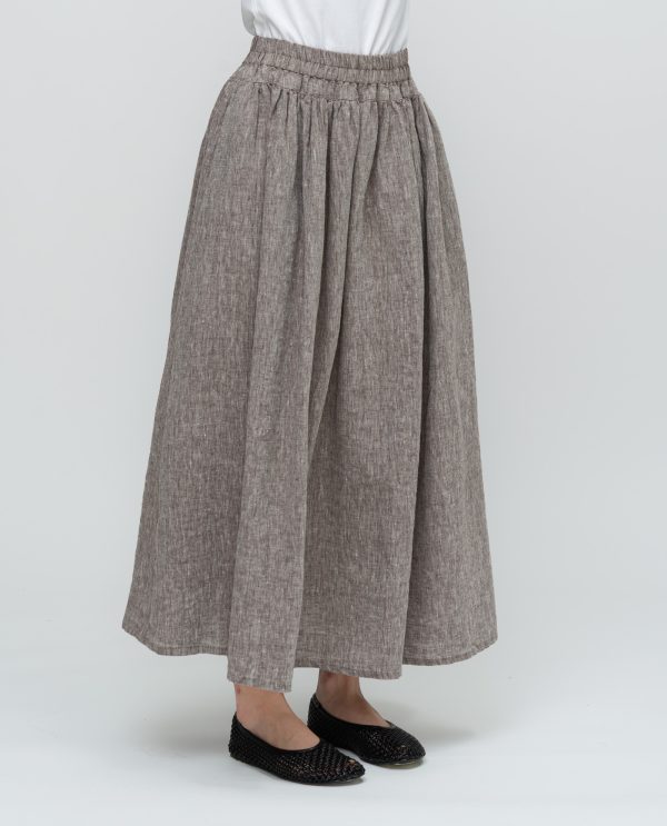 Gonna lunga lino tropical DD26715 Caffe - Image 2