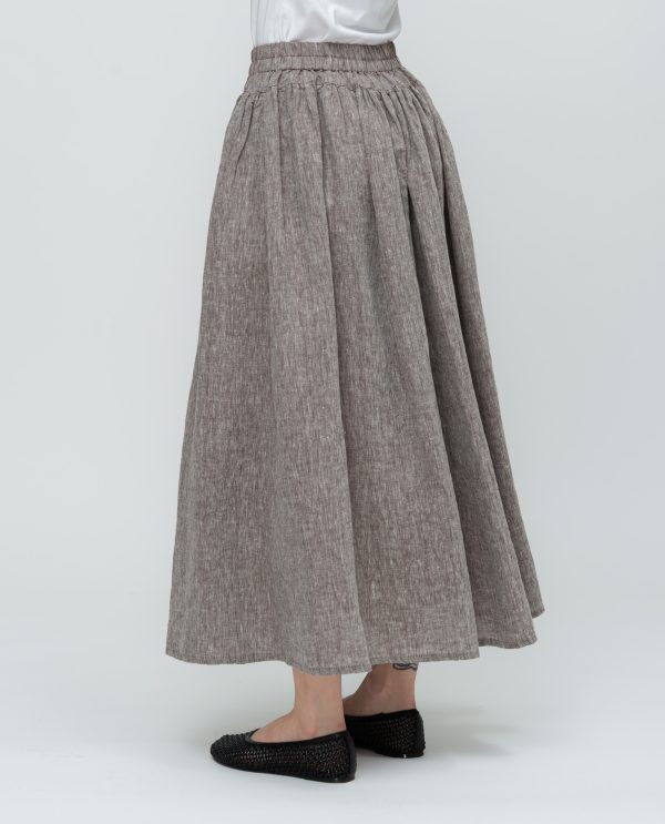 Gonna lunga lino tropical DD26715 Caffe - Image 3