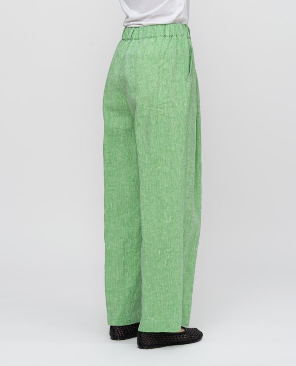 Pantalaccio ampio lino tropical DD26741 Verde - immagine 3