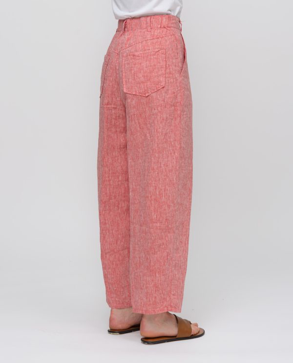 Panta donna lino tropical DD26744 Rosso - Image 3