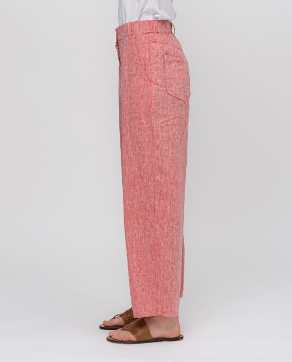 Panta donna lino tropical DD26744 Rosso - Image 4