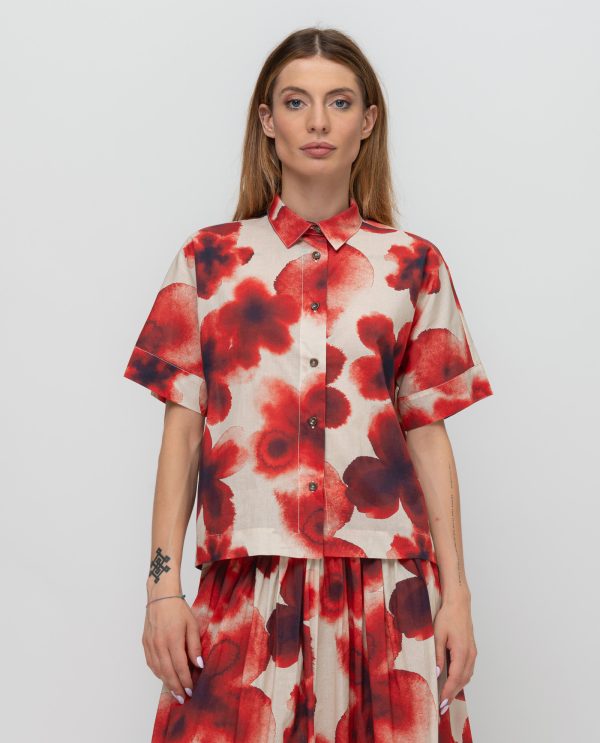 Camicia scesa manila stampato DD26756 FANTASIA F70MacchiaRossa