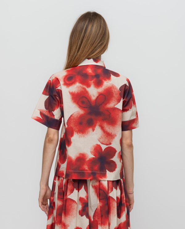 Camicia scesa manila stampato DD26756 FANTASIA F70MacchiaRossa - immagine 3