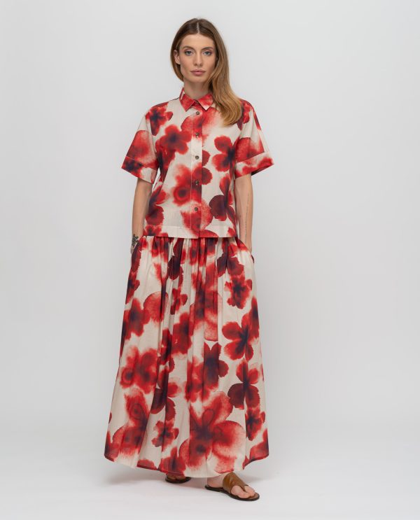 Camicia scesa manila stampato DD26756 FANTASIA F70MacchiaRossa - immagine 4