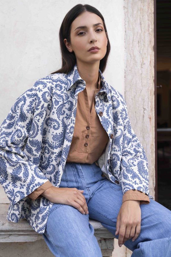 Giacca spacchi mostro stampato DD26767 FANTASIA F69RicamoIndi