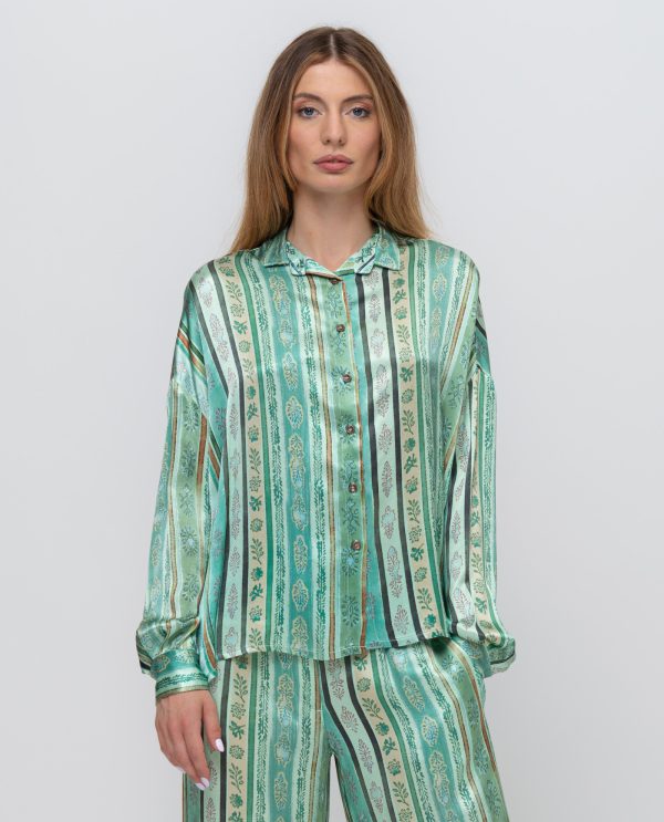 Camicia over people stampato DD26783 FANTASIA F65RigaAcqua