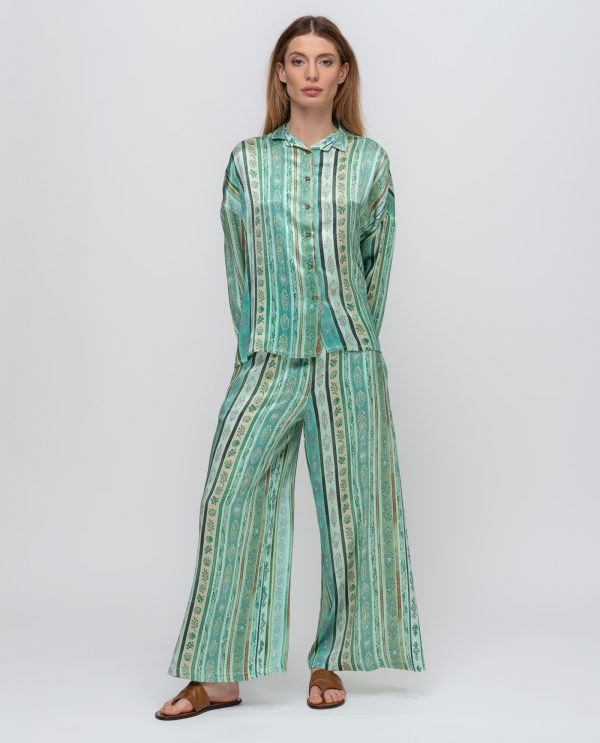 Pantalone pinces esterne people stampato DD26784 FANTASIA F65RigaAcqua - immagine 4