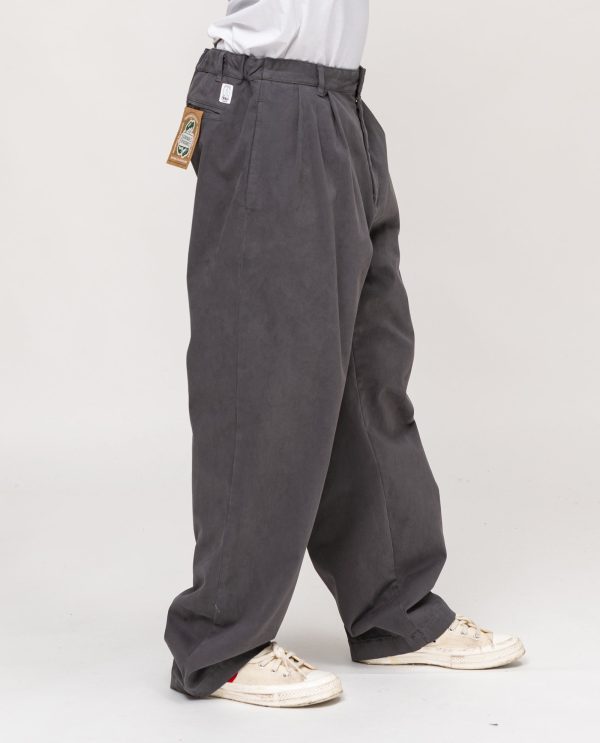 Panta pinces fondo ampio velvet DU25224 Grigio - immagine 3