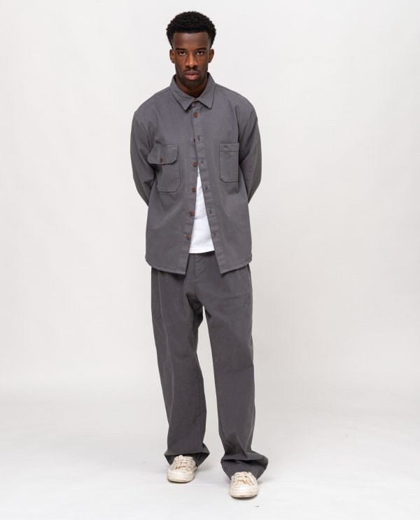 Panta pinces fondo ampio velvet DU25224 Grigio - immagine 4