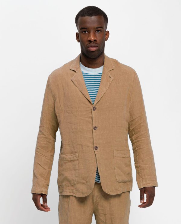 Giacca monopetto lino DU25939 25pe17avana