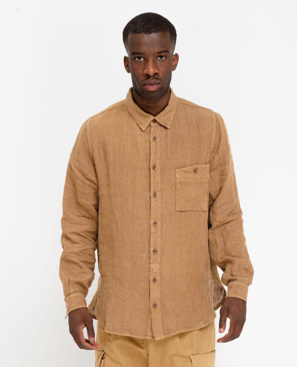 Camicia manica lunga lino DU25947 25pe17avana