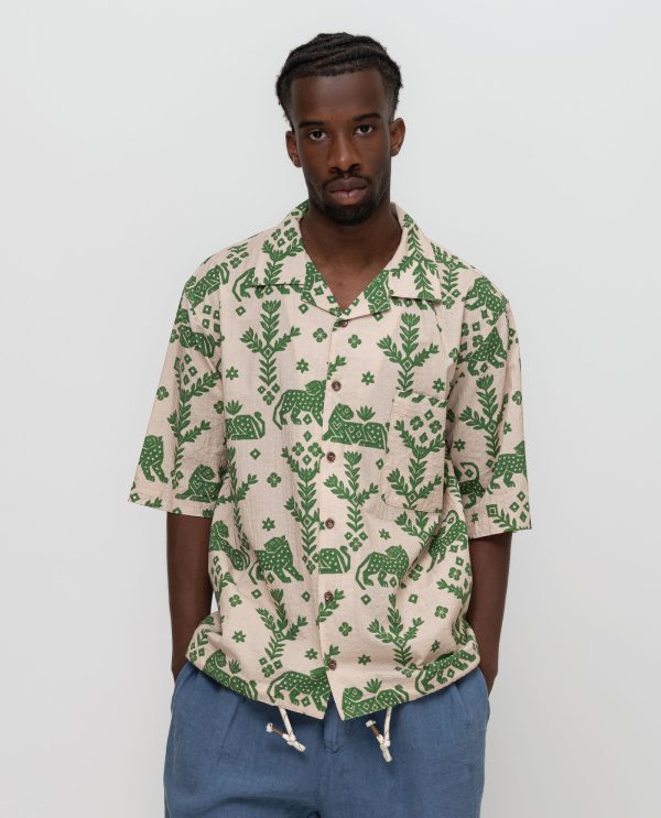 Camicia coulisse mc mostro stampato DU26113 FANTASIA F58TigreVerde