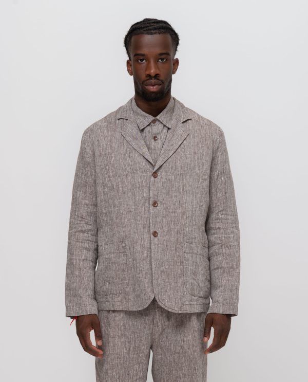 Giacca monopetto tropical lino DU26123 Caffe