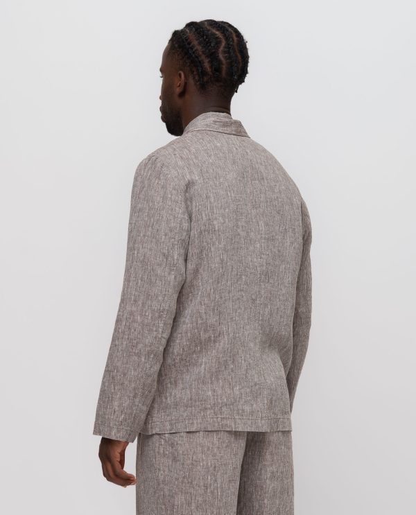 Giacca monopetto tropical lino DU26123 Caffe - Image 3