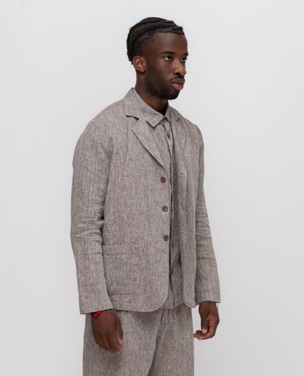 Giacca monopetto tropical lino DU26123 Caffe - Image 4