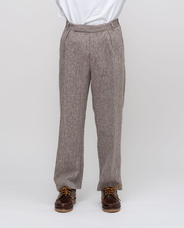 Panta pinces dritto lino tropical DU26152 Caffe