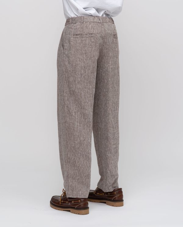 Panta pinces dritto lino tropical DU26152 Caffe - immagine 3