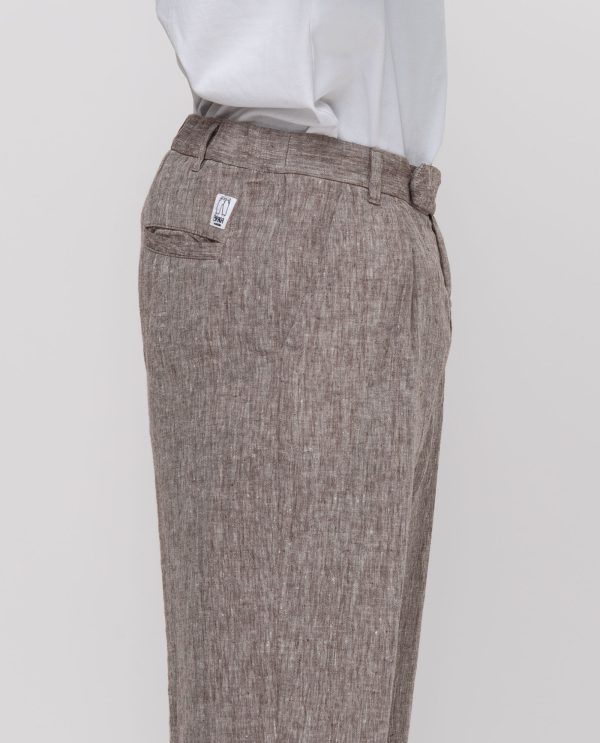 Panta pinces dritto lino tropical DU26152 Caffe - immagine 4