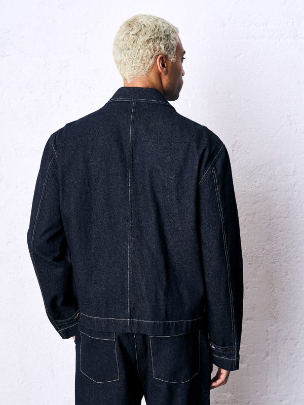 Giubbo corto denim riciclato DU26313 GAGGIO SCURO - immagine 3