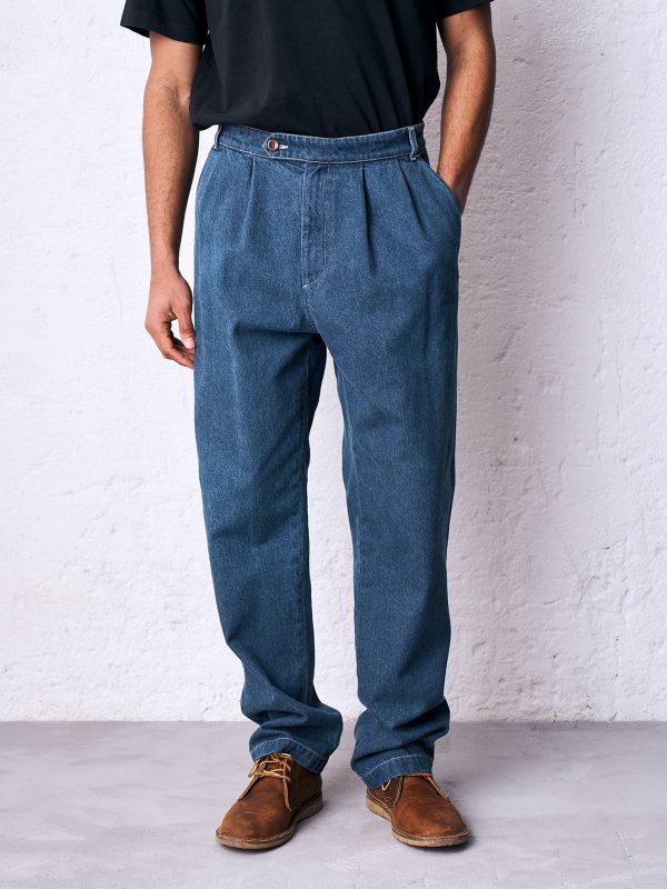 Pantalone doppia pinces denim riciclato DU26332 GAON MEDIO