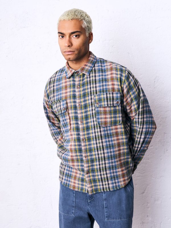 Camicia patch DU26348 FIMON Blu