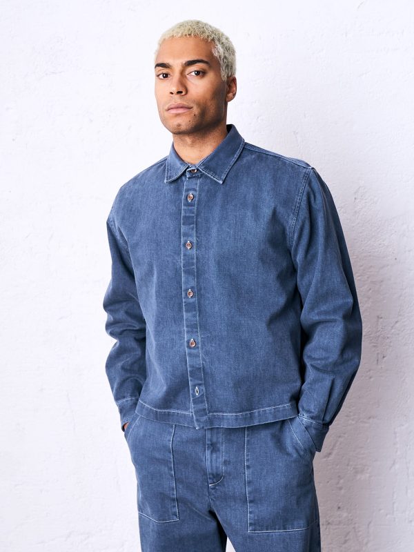 Camicia cropt macugnaga resina DU26359 RIESE Indaco