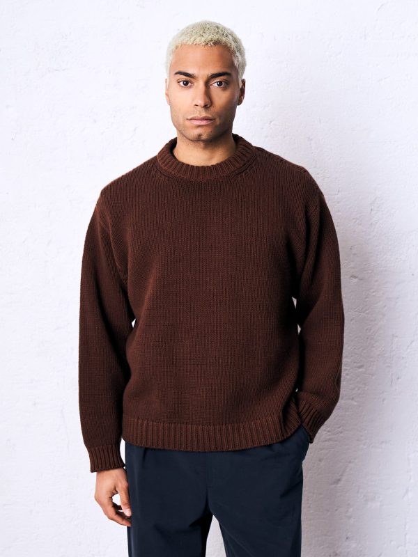 Maglione lana DU26384 OLLE Cacao